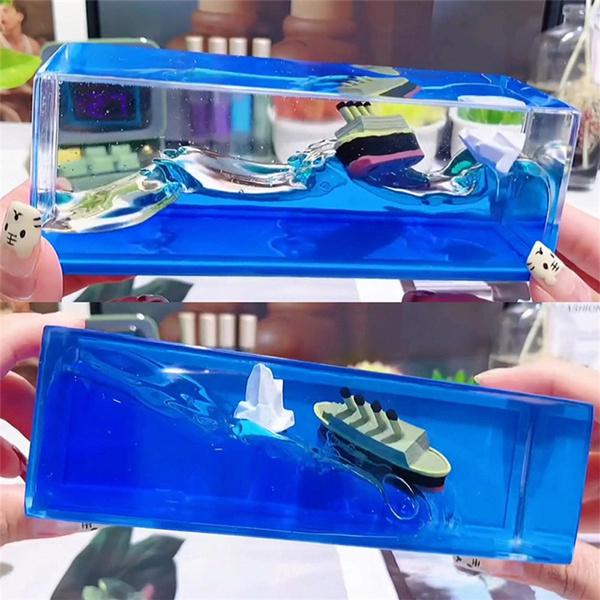 Круизный корабль, бутылка с дрейфом жидкости, песочные часы, украшение для рабочего стола, креативный круизный поплавок с айсбергом, игрушки для снятия стресса, подарки