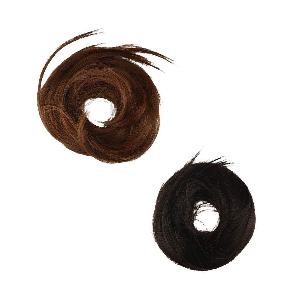 Fake Hair Band Synthetic Scrunchies Hair Extensions False Hair Pieces Vintage Messy Hair Bun Girls