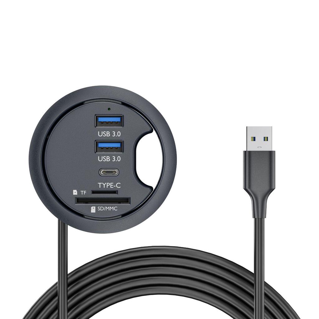 USB 3.0 концентратор для рабочего стола со считывателем SD/TF карт для офисного компьютера