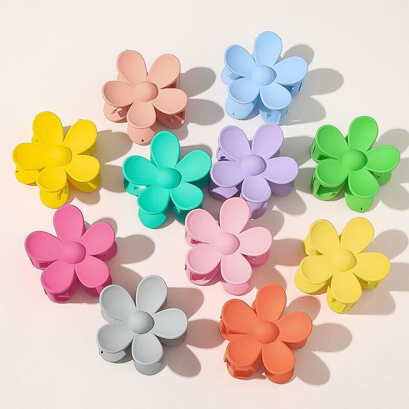 2pcs Women Cute Big Flower Hair Claw Shaped Clip Ladies Girls Candy Colors HairClips~