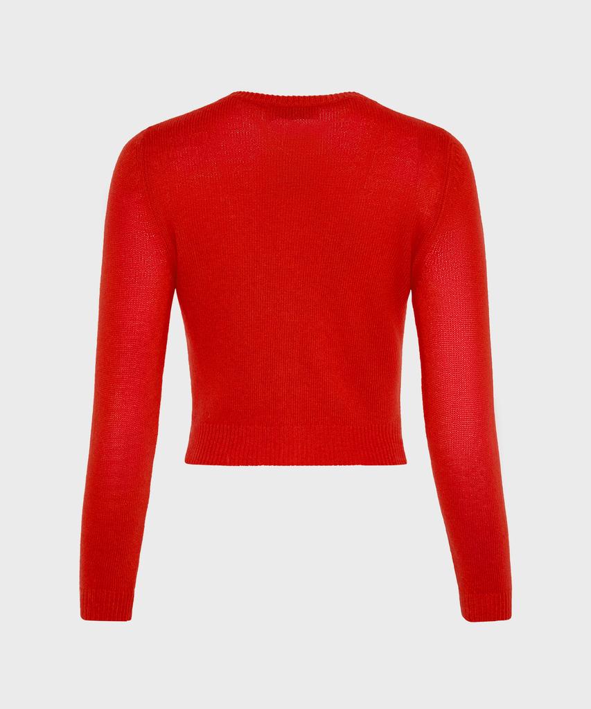 Marine Serre (W) Clean Wool Knit Fitted Cardigan Red Clean Wool Knit Fitted Cardigan Rd10 Red