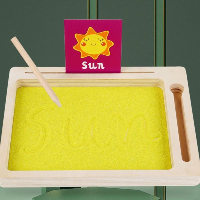 Sand Tray Letter Formation Sand Writing Tray with Pen Educational Toy for Kids Writing Letters and Number