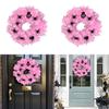 Halloween Spider Wreath Door Hanging Ornament With Pink Mesh For Party Decor And Venue Setup