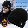 Men's Extra Thick Fleece-Lined Knitted Hat for Large Heads – Ear Protection for Cold Weather and Outdoor Skiing