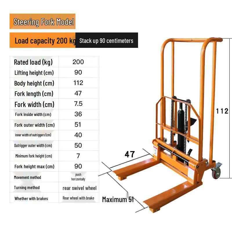 Manual & Electric Hydraulic Stacker Forklift for 1T-2T Lifting, Loading, and Unloading