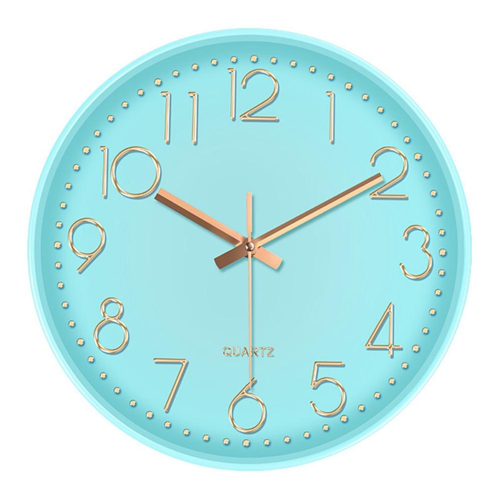 Creative Silent Nordic Wall Clock Round Multi-color Electronic Color Clock Non-Ticking Wall Hanging Clock Bedroom