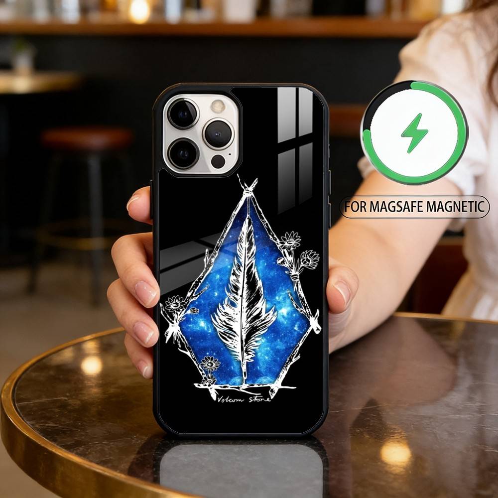 Luxury V-VOLCOMES Sport Style  Phone Case For iPhone17,16,15,14,13,12,11 Plus,Pro Max Magnetic For Magsafe Wireless Charging