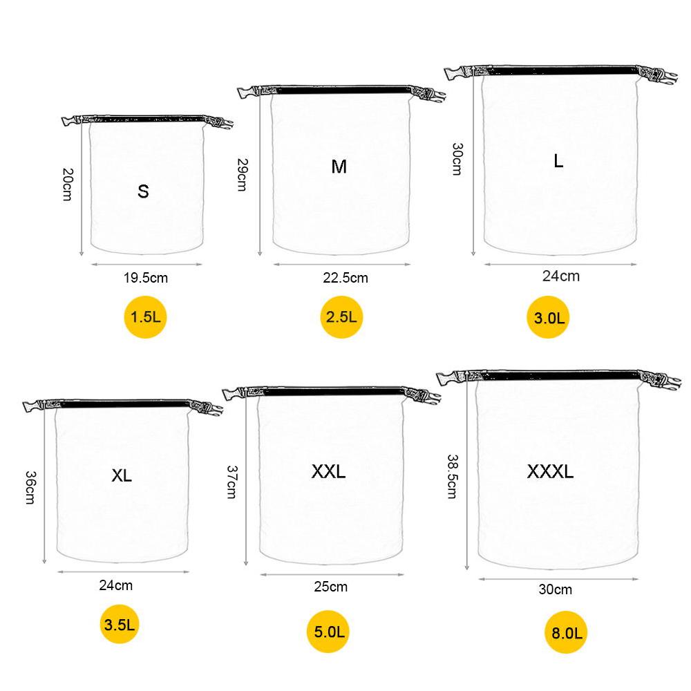 6 шт. уличная водонепроницаемая сумка для сухого мешка для дрейфа, катания на лодках, плавающего каякинга на пляже