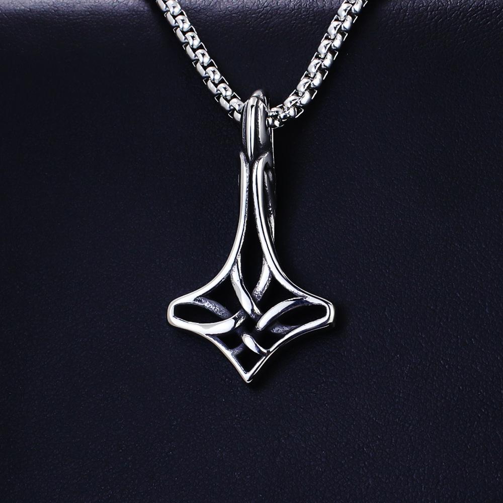 New Hammer Pendant Viking Hollow Titanium Steel Temperament Necklace
