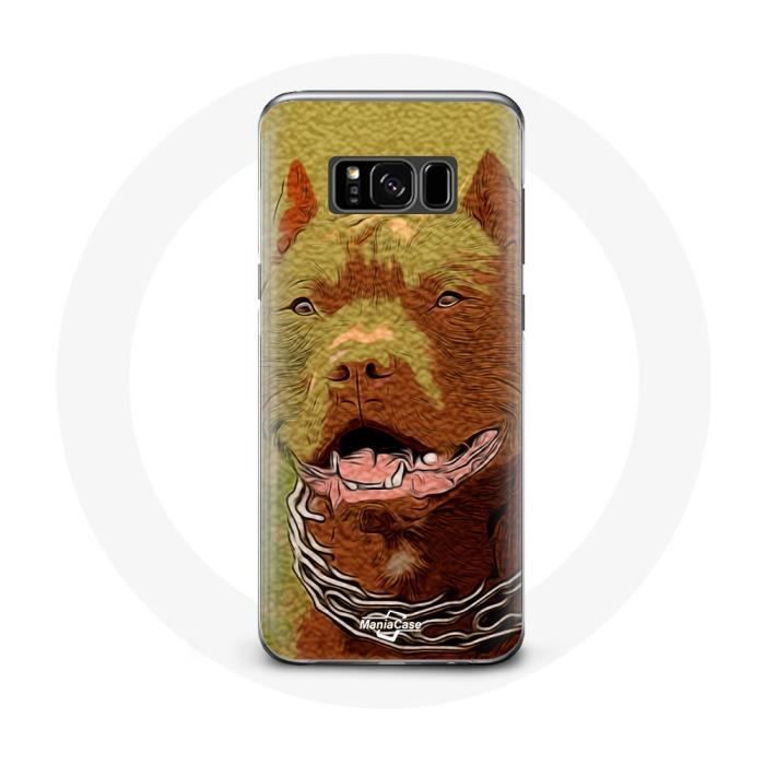 Coque - Samsung - Galaxy S8 Plus - Souple - Noir - American Pit Bull Terrier