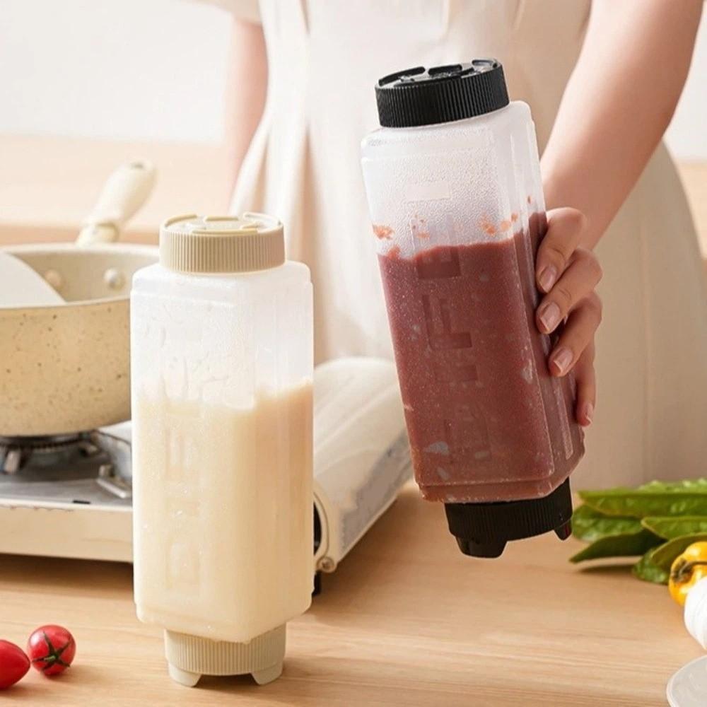Large Capacity Condiment Dispenser Clear Plastic Ketchup Dispenser Squeeze Sauce Bottle Restaurant