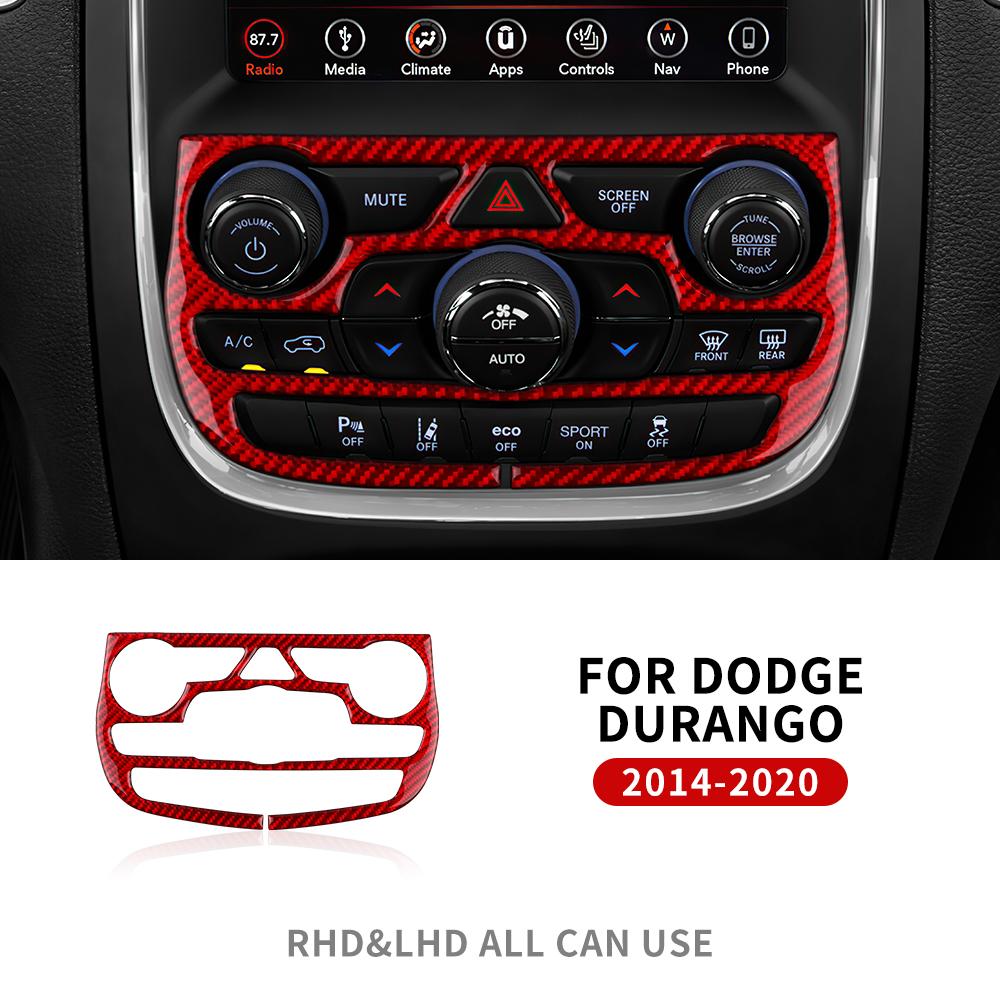 Real Soft Carbon Fiber For Dodge Durango 2014 2015 2016 2017 2018 2019 2020 Car Center AC Frame Sticker Interior Panel Trim QH1