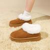 Small Thick-soled Snow Boots Women's Velvet and Thicker 2025 New Winter One-pedal Fluffy Shoes Northeast Cotton Shoes