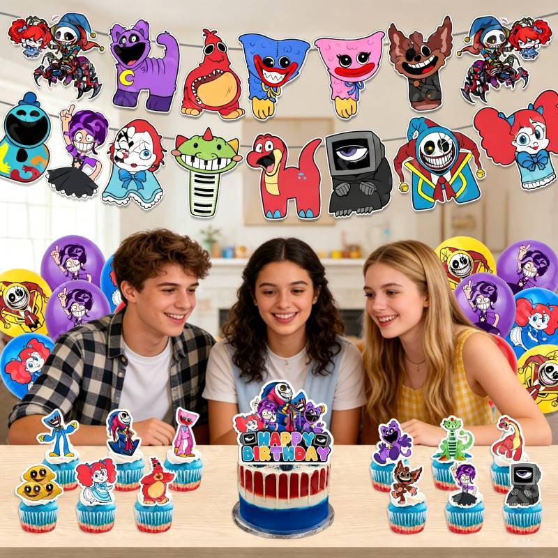 Набор декораций для дня рождения Poppy Playtime с шарами для празднований