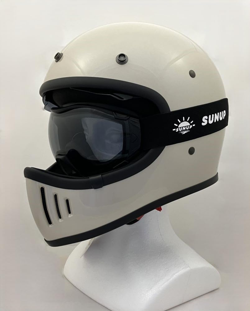 SunUp Мотошлем пилот Full Face Размер M SM-001 (57-58см) (Белый с оттенком)