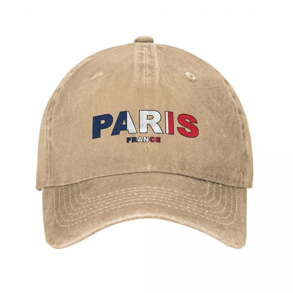 Paris France Colored With Flag Washed Baseball Cap France Flag Hip Hop Dad Hats Summer Unisex Unisex Outdoor Sports Baseball Caps