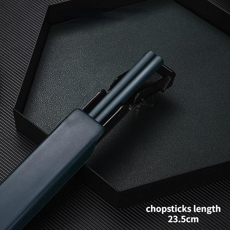 304 Stainless Steel Chopstick Lunch Tableware Travel Portable Chopsticks With Storage Box Holder Dinnerware Kitchen Accessories