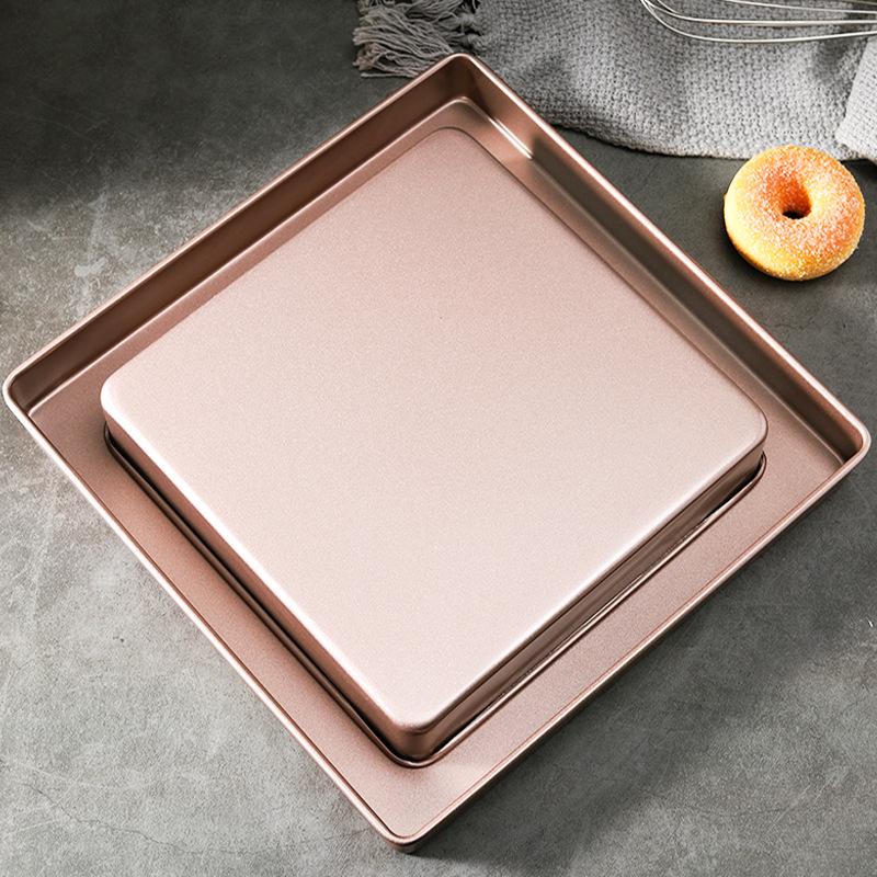 Non-Stick 28×28 Square Baking Tray for Cakes, Biscuits, Nougat, Snowflake Crisp, and BBQ.