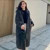 Hooded Plus Long Over the Knee Winter New Imitation Fur Mink Coat with Cotton Thickened Fur Coat
