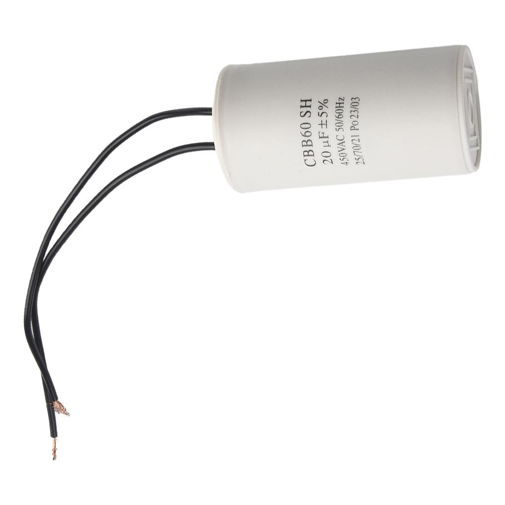 CBB60 Run Capacitor 450V AC 20uf with Wire  Run Round Capacitor for Motor,  3/4/5/6/8/10/12/15/16/18/20/25/30/35/40/45/50/60/70/80/90/100uf