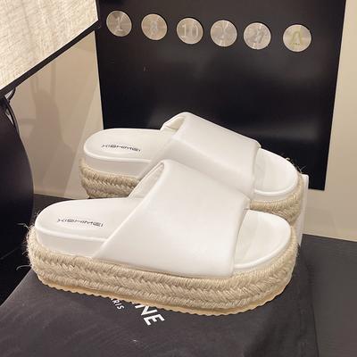 Модная обувь Женские шлепанцы Летние клоги Женские мюли на платформе и каблуке Пляжные Высокие Мягкие Натуральная кожа Повседневные Слайды Ретро Досуг