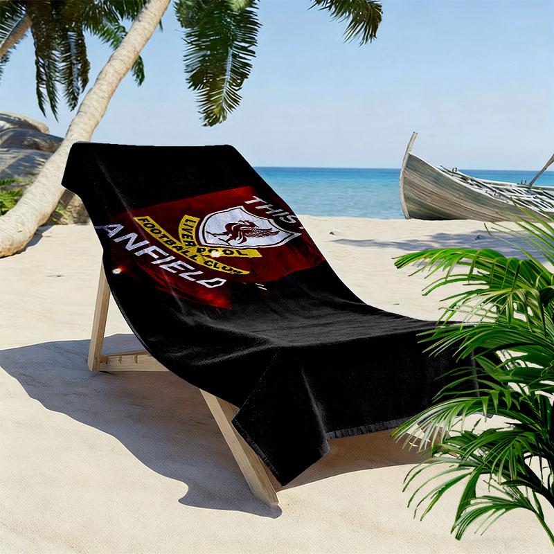 Liverpool Flag Print Beach Towel, Large Soft Quick Dry Towel for Beach Camping Swimming