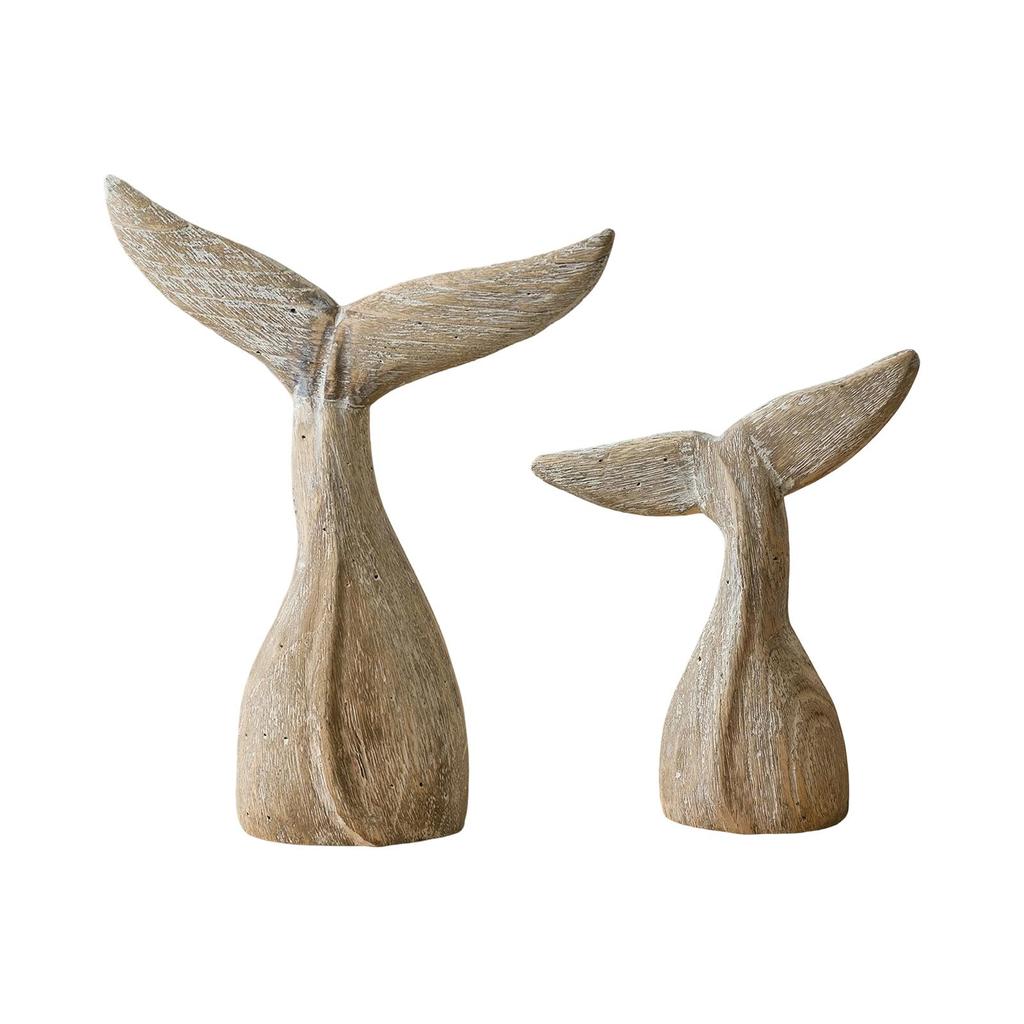 Fin Sculpture, Wooden Figurine, Table Decoration, Carved Ornament Model for Hallway, Home Shelf