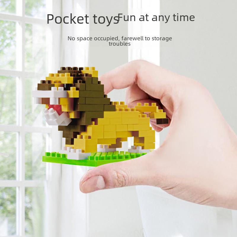 Строительные блоки животных JIKER: Лев, Тигр, Панда, Пингвин - развивающие игрушки для детей с микрочастицами