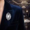 Брошь-булавка из сплава со стразами и стеклянным дизайном из цинкового сплава для свадебной вечеринки