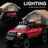 LLC3 1:24 Ford Raptor F150 Camping RV Off Road Pickup Truck Alloy Metal Diecast Model Car Sound & Light Toys Gifts For Kids C336