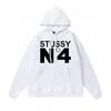 Худи Stu Streetwear Зимняя теплая хлопковая толстовка на флисе с принтом букв Свободный крой Мужская