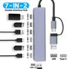7 в 2 USB C Type C HUB адаптер для USB 3.0 USB 2.0 Type C 5 Гбит/с высокоскоростной многопортовый разветвитель адаптер для ноутбука ПК