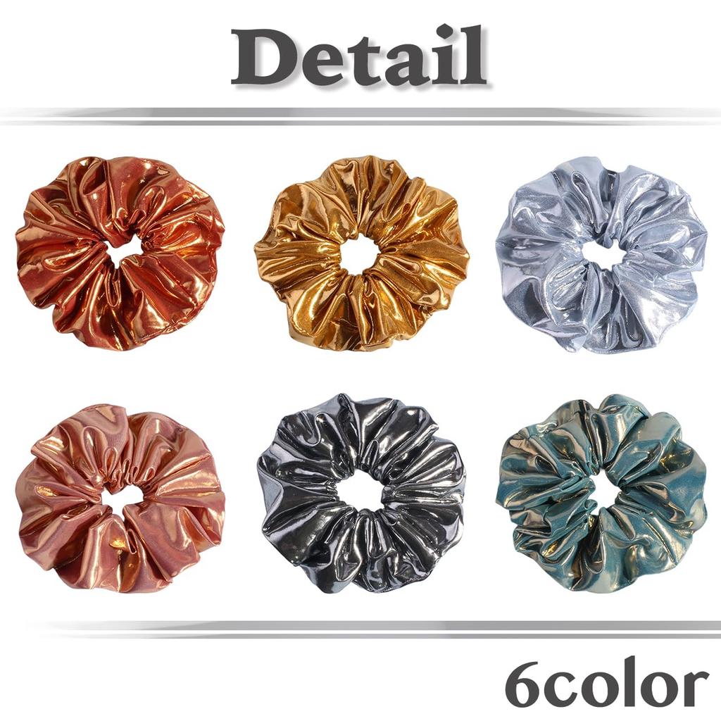 White Fang Scrunchie Hair Tie Hair Ornament Hair Clip Shiny Stylish Cute Fashion AZ550 Women's (Gold)