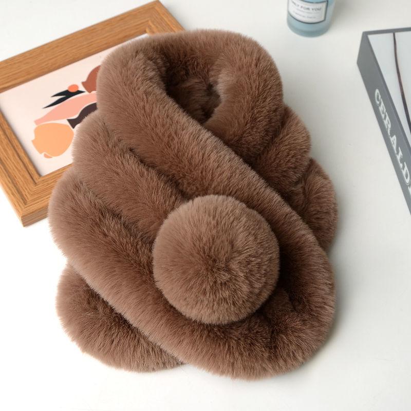 Rex Rabbit Fur Scarf Female Winter Korean Version of Wild Fur Rabbit Fur Collar Student Warm Cute Plush Scarf