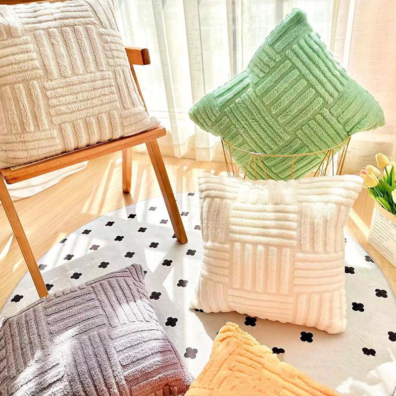 Плюшевые чехлы, декоративные подушки для дивана, гостиной, геометрическая наволочка, декоративная подушка, домашний декор