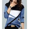 2023 Autumn/Winter Women's New T-shirt 3D Geometric Contrast Printing Loose Loose Size Long Sleeve Elegant Harajuku Fashion Top