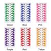10 Pairs Soft Fluffy Colored Lashes Dramatic Look Fox Eye Lashes  for Cosplay Party Stage Masquerade