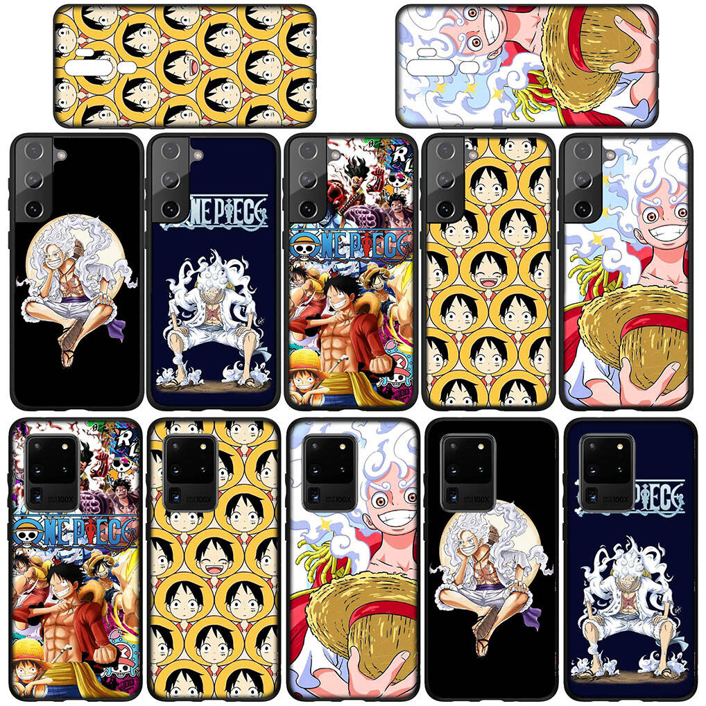 for Samsung Galaxy S25 S24 S23 S22 Ultra FE Plus A17 A37 A57 A56 A55 A06 A16 A15 A36 A26 A35 A05 A25 A54 A34 Phone Case Lovely Luffy Gear 5 One Piece