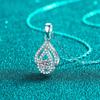 D Color 4mm 0.3CT 100% Real Moissanite Necklace for Women Wedding Hollow Design Sparkly Water Drop Pendant S925 Sterling Silver