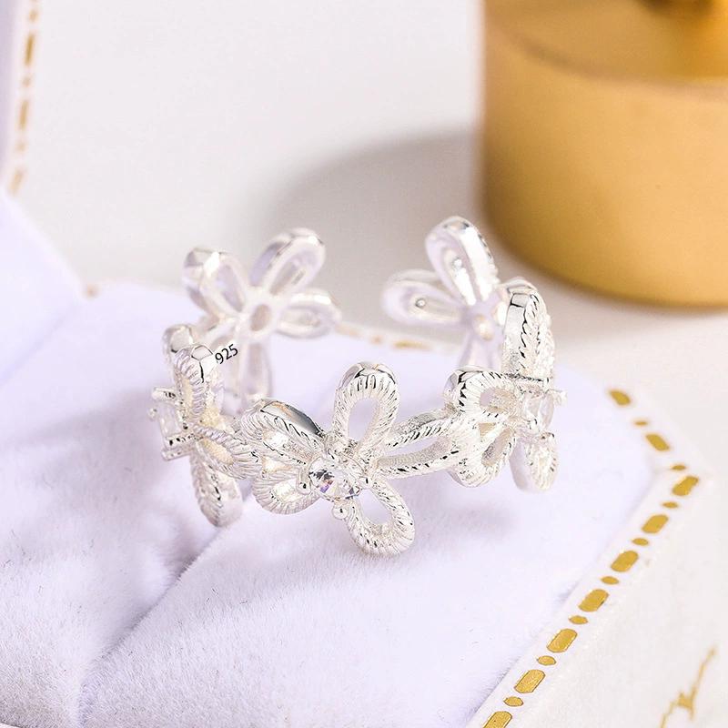 Серебряное кольцо 925 пробы, корейское, геометрический витой плетеный открытый дизайн, женская мода, индивидуальность, простой тренд, ретро, крутые украшения