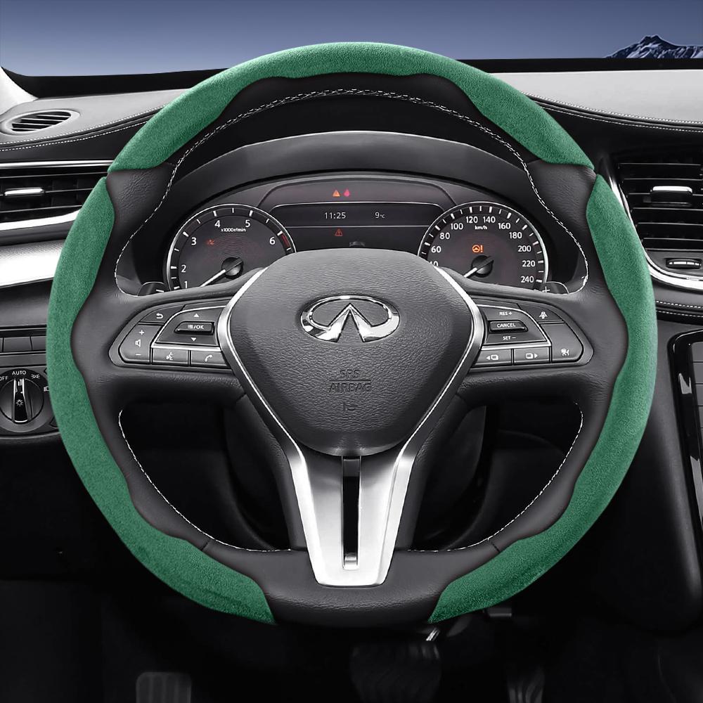 Bpzsw1 Подходит для рулевого колеса Infiniti Sports из замшевой кожи со съемной конструкцией на кнопках для моделей, таких как Q50 Qx50 Qx55