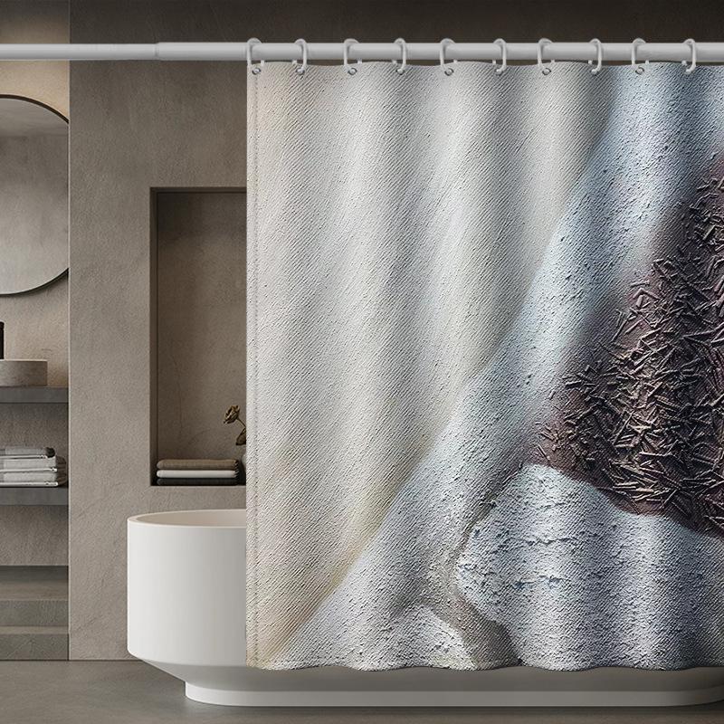 Роскошные современные занавески для душа с геометрическими полосками, шторы для ванной комнаты, набор аксессуаров, занавеска для ванны с крючками, водонепроницаемая