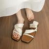 Thick-soled Square Head with Cool Slippers for Women Wearing Summer Retro Temperament Open-toed Sandals for Women