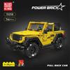 MOULD KING 15058 Технический автомобильный строительный блок Wrangler SUV, модель автомобиля с откатом в сборе, кирпичный автомобиль, игрушки, детский рождественский подарок