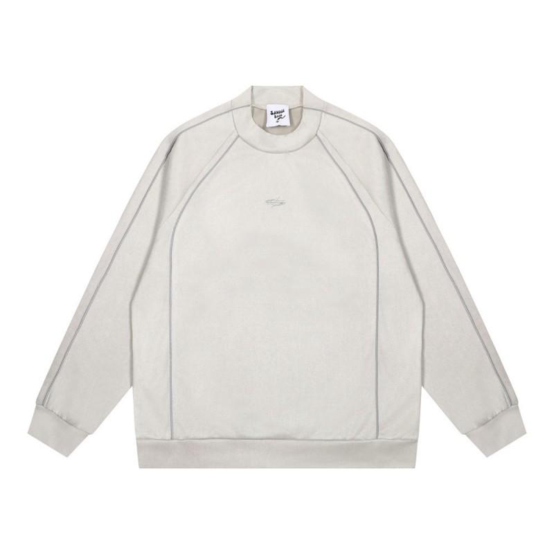 Mens Loose Fit Pullover Sweatshirt Casual Long Sleeve Stand Collar Top Streetwear Style