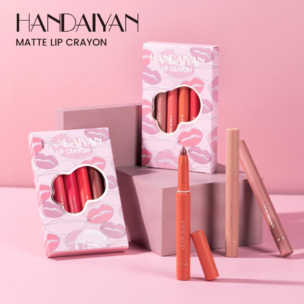 HANDAIYAN 6 Lippen Sûnder Plakke Om Cup Matte Red Pen Lip Line Pen Suit
