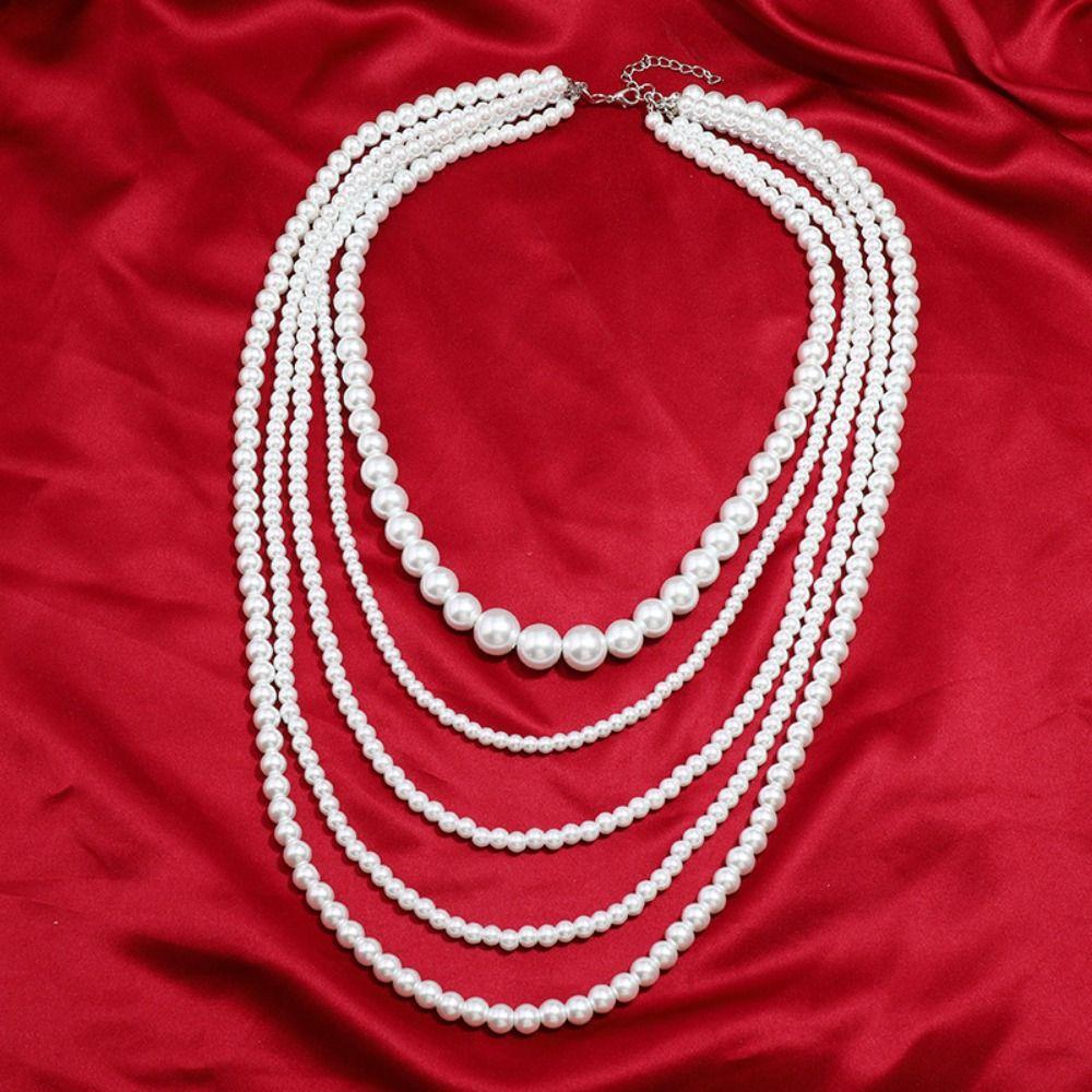 Роскошные многослойные ожерелья, милые преувеличенные ожерелья, ожерелья из жемчуга, украшение для платья