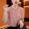 Женский летний шифоновый топ - Стройнящий, Свободный, С круглым вырезом, Универсальный и модный дизайн