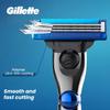 Gillette Mach 3 Turbo Razor 1 Handle 2 Blades Men's Shaving Razor with Floating Razor Head Shaver