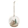 Boule de noel transparente 8 cm maison enneigee